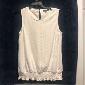 Sleeveless off white top by Adrianna Papell